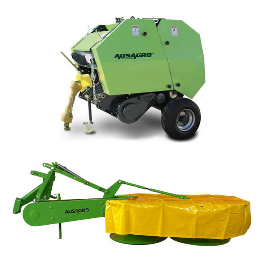 Mini Round Hay Baler & Drum Mower Combo
