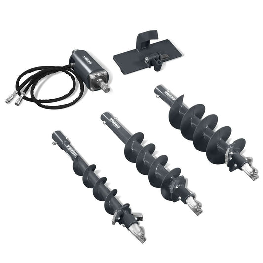 Drive Auger with 150mm, 225mm & 300mm Drill Rod Attachment for Mini Track Loader (SKU: STL1000)