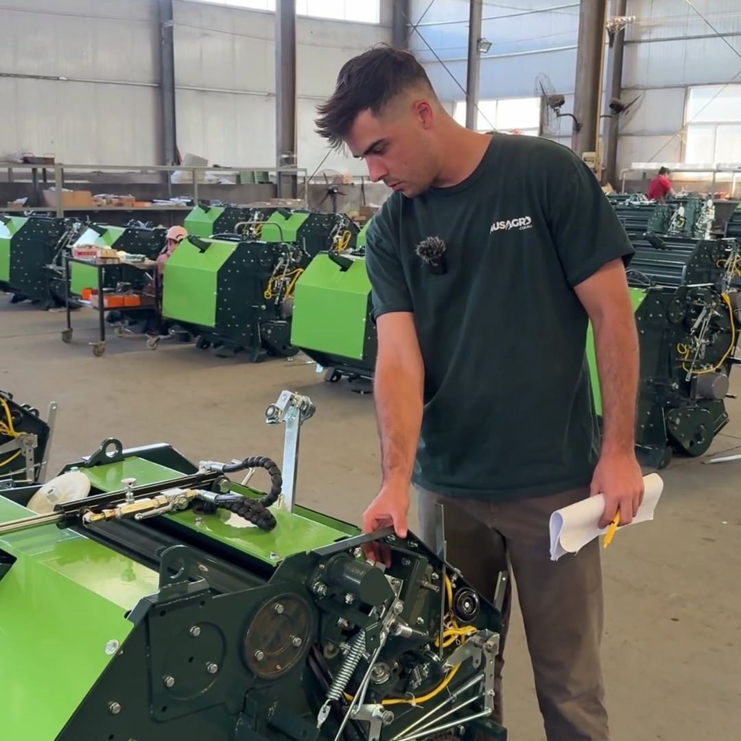 Close-up of Aus Agro machinery build quality