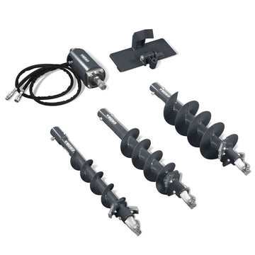 Drive Auger with 150mm, 225mm & 300mm Drill Rod Attachment for Mini Track Loader (SKU: STL1000)