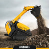 4-in-1 Bucket With Teeth Attachment for Mini Track Loader (SKU: STL1000)